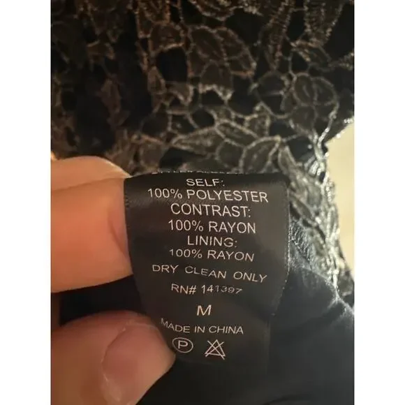 ASTR The Label Black Dress Lace Midi  Style ALD 42049 Size M Holiday Party - Picture 9 of 10